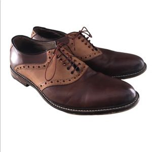 Aston Grey Banks Saddle Brogue Lace-Up Oxfords